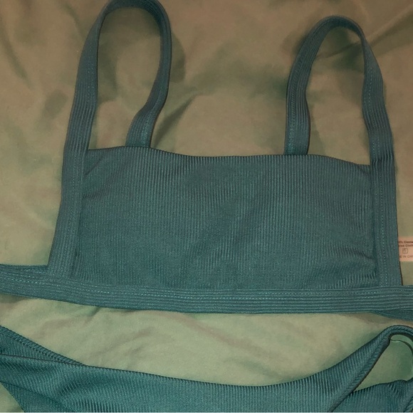 Teal Ribbed Bikini Set - Picture 2 of 2